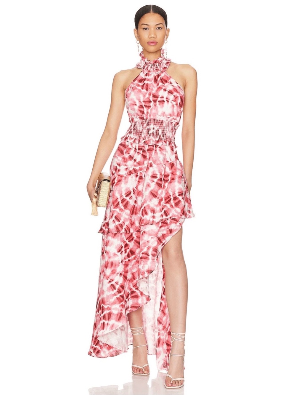 Elliatt Mckenzie Linen Halter Tie Dye Maxi Dress NWT Size XL